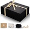 Large Gift Box with Lid, 13.5 x 10 x 3.5 Inch Black Magnetic Gift Box for Presents with Card, Ribbon, Filler, Collapsible Boxes of Paper for Birthday, Wedding (Glossy)